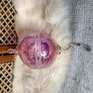 Large Pink Glass Christmas Ornament